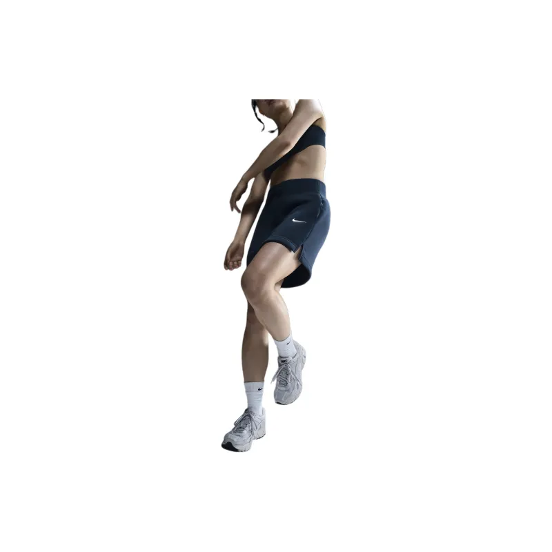 Nike Sportswear Phoenix Fleece Slim Mini Skirt Casual Short Skirts Women's Marine Blue-3