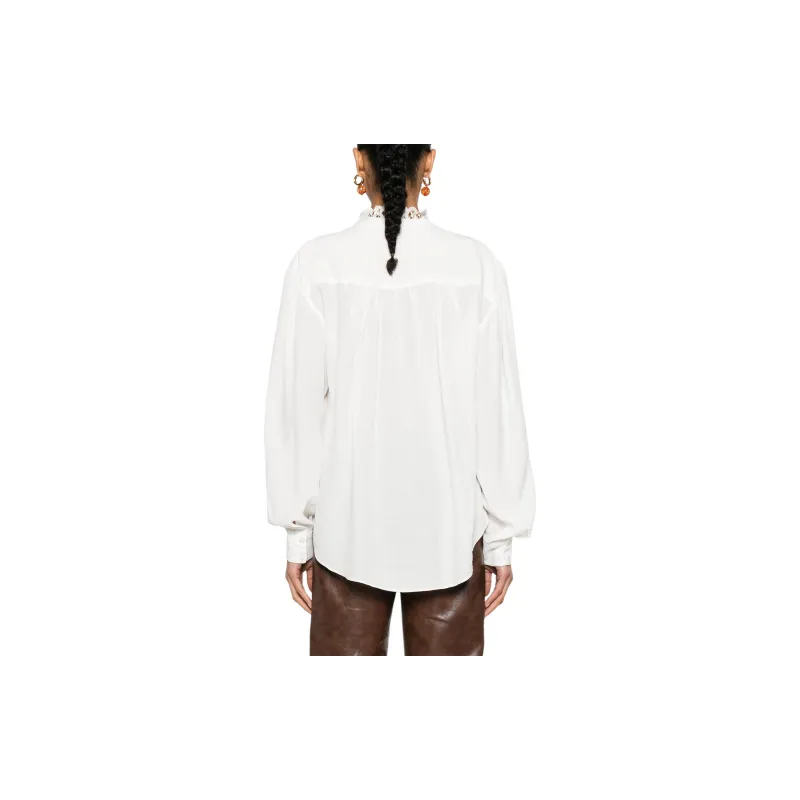 ISABEL MARANT ETOILE Estela Broderie Anglaise Trim Buttoned Shirt-2