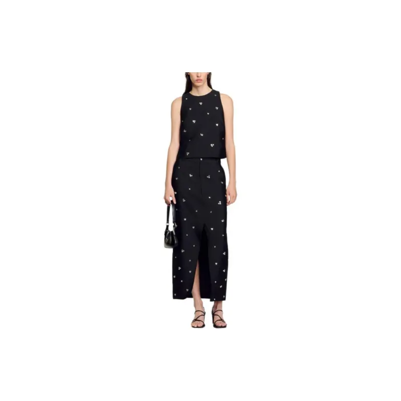 Sandro Rhinestone embellished Tank Top-2