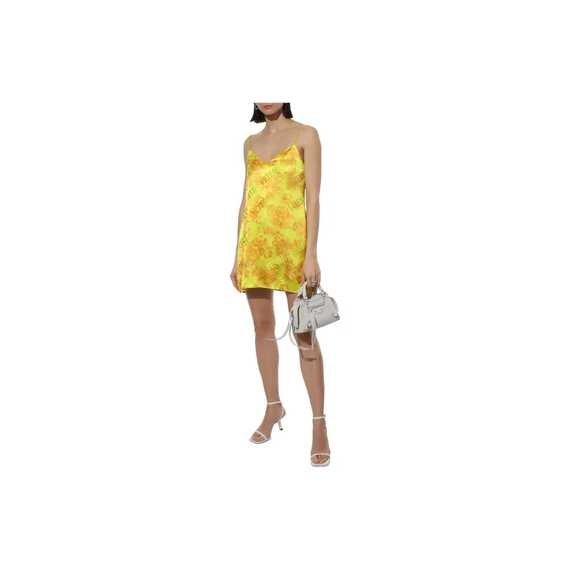 Vetements Slip Dresses Women's Yellow-1