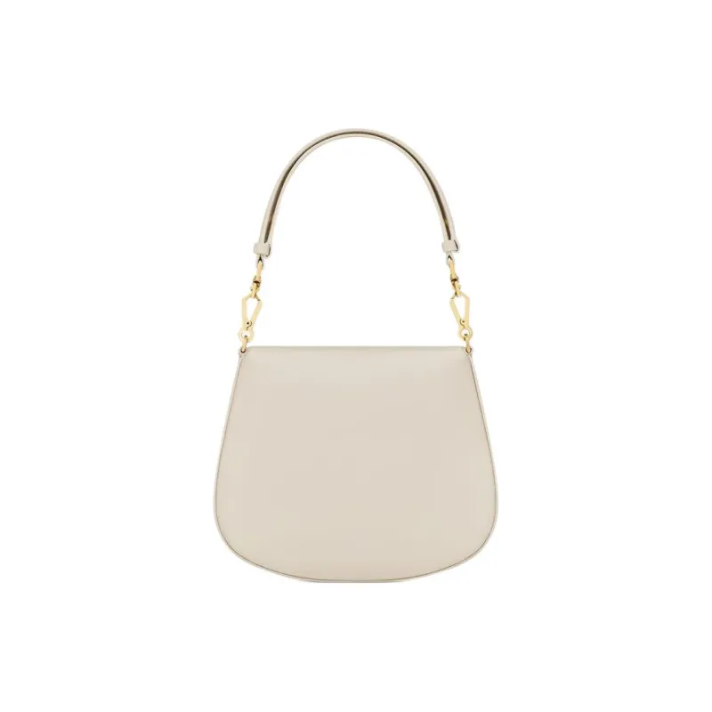 SAINT LAURENT Nolan Calfskin Handbag, Shoulder Bag Women's Vintage White-3