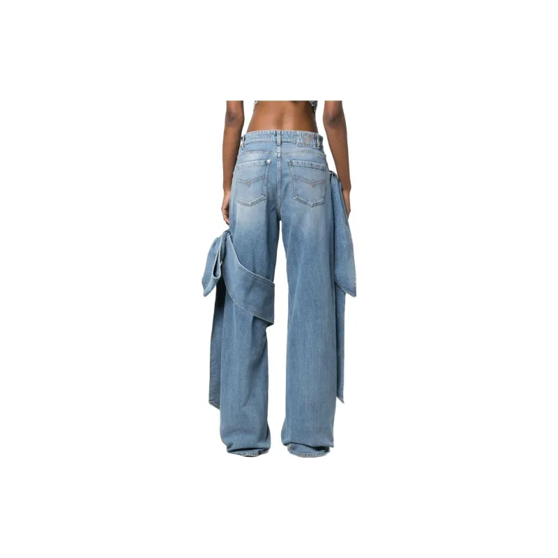 Blumarine 2J116A PANTA JCFIOCCHI BOW DETAIL WIDE LEG JEANS BLUE-2