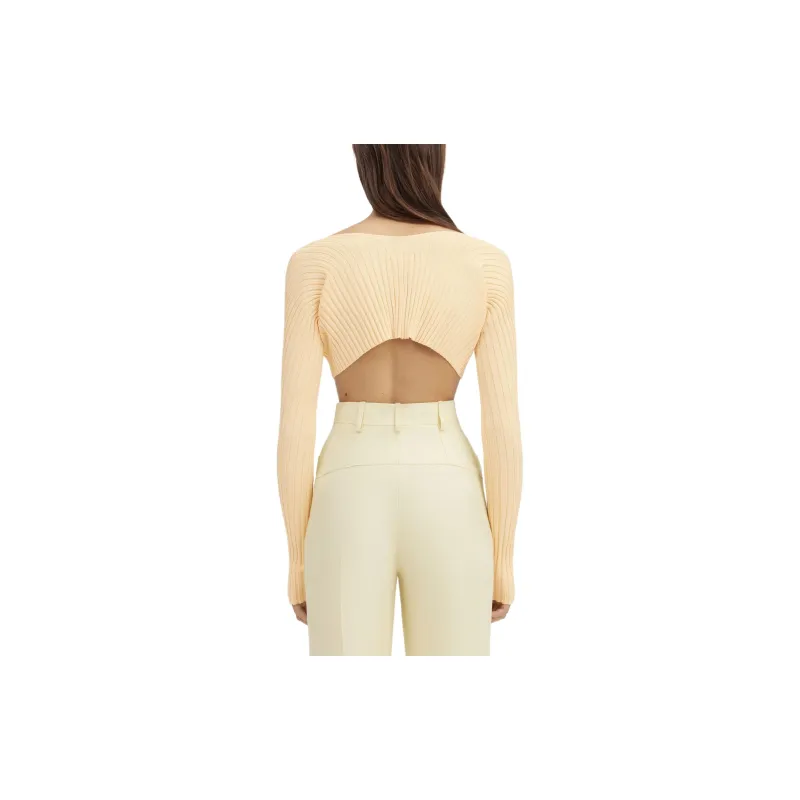 Jacquemus La Maille Pralu Cardigans Light Yellow-2
