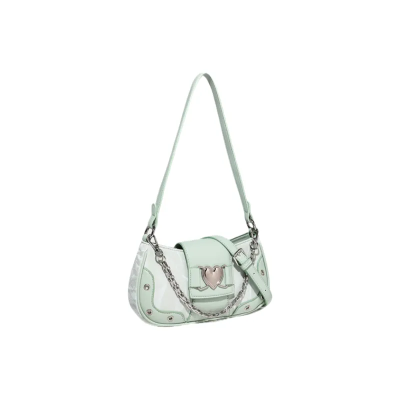 NOMK PU Shoulder Bag Crossbody Bag Women's White/Black/Blue/Silver-16