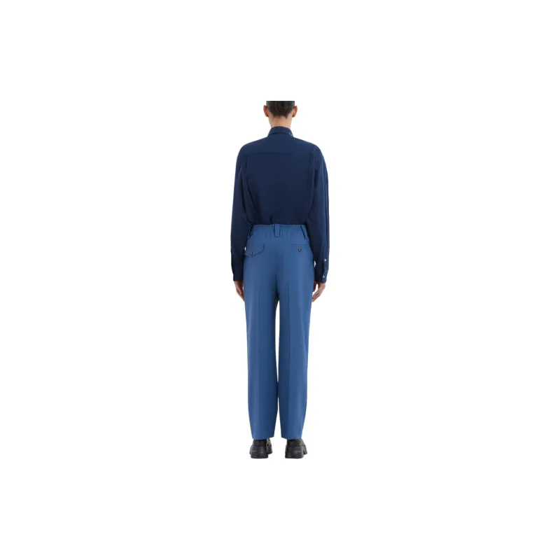 MARNI Embroidered logo Virgin Wool Trousers-2