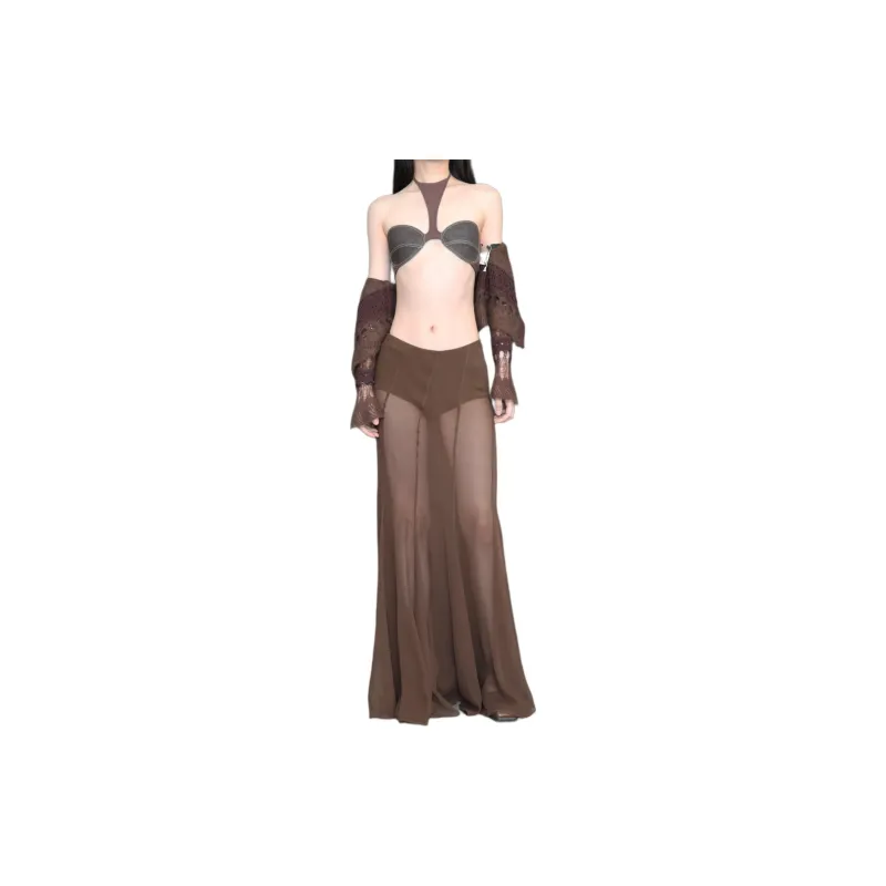 OUDE WAAG Casual Long Skirts Women's Olive Green-2
