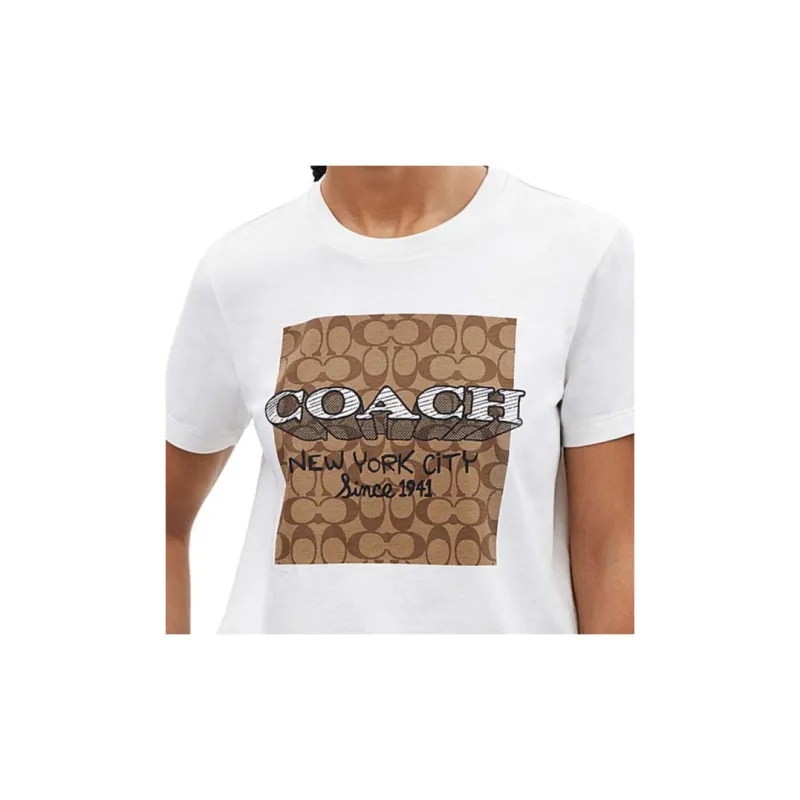 COACH T Shirts Women's White-3
