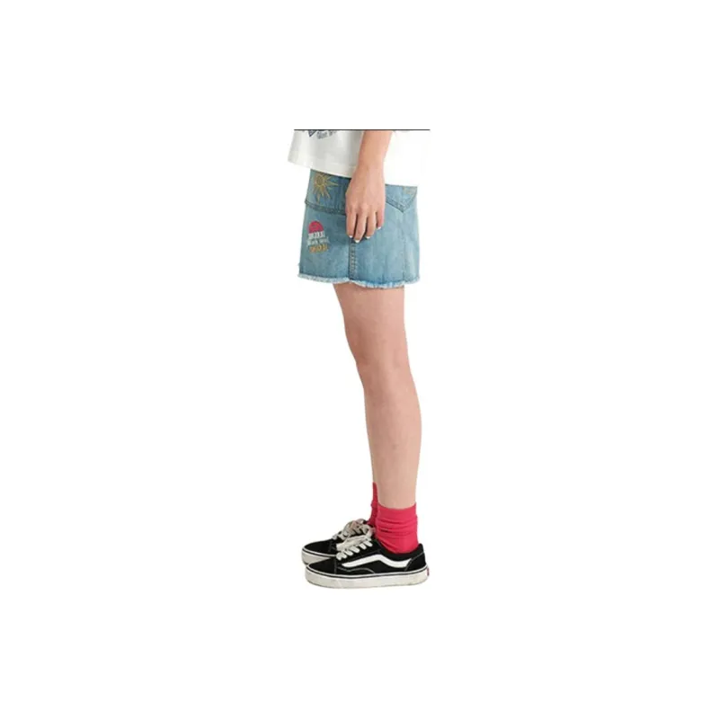 ONIARAI Denim Short Skirts Women's Denim Blue-4