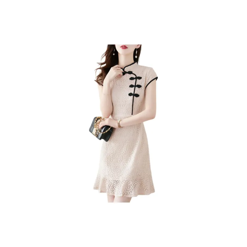 Still Quiet Short Sleeved Dress Women's Pink-2
