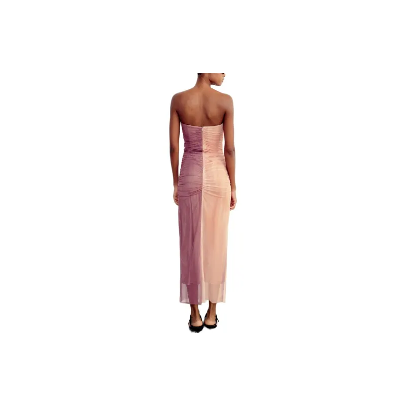 ZARA Sleeveless Dress Women's Brown-3