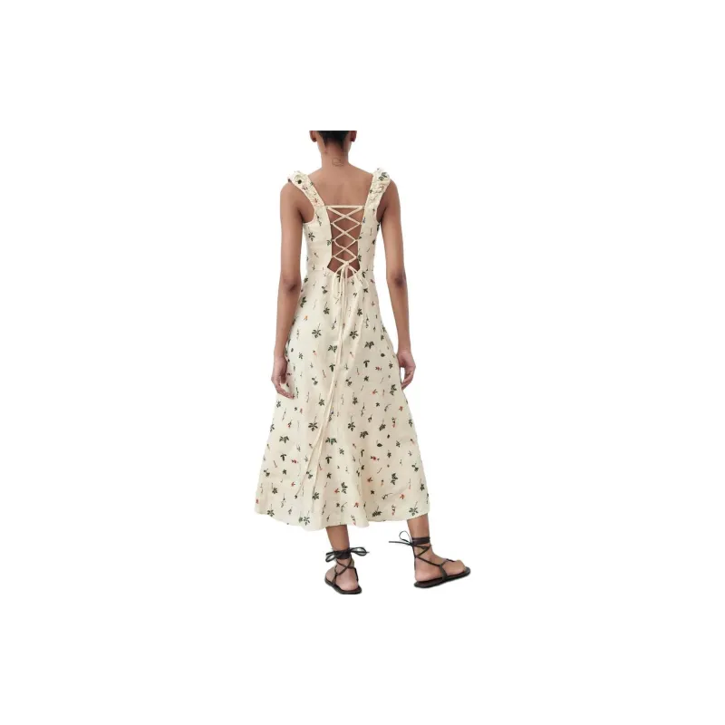 ZARA Slip Dresses Women's White-4