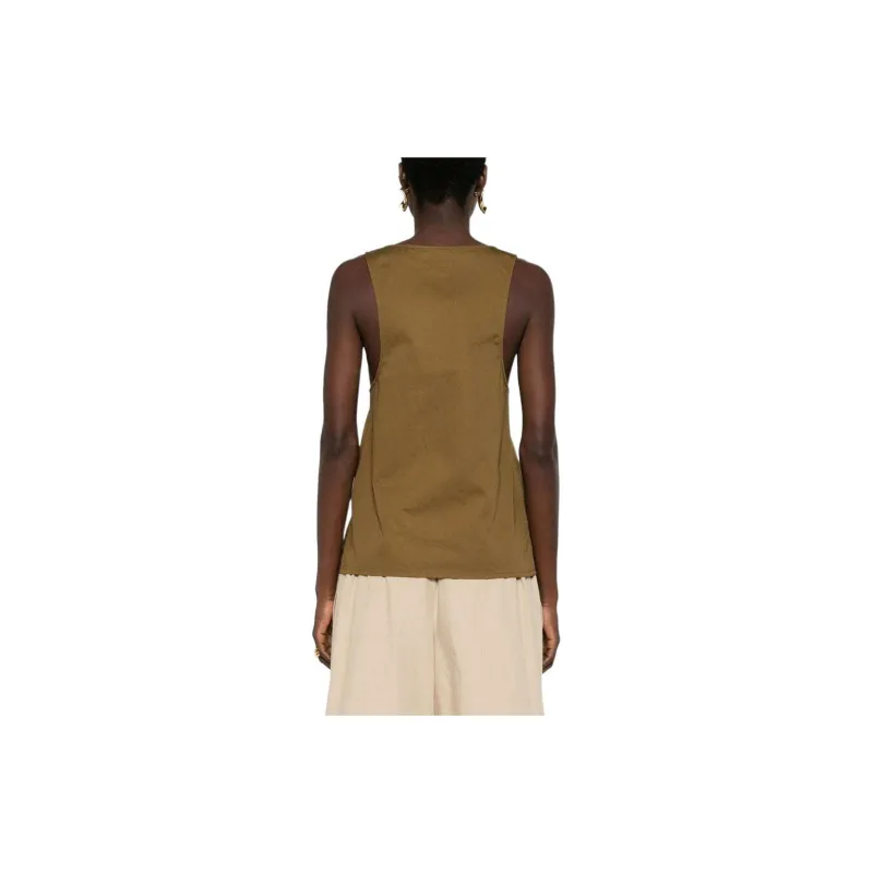SAINT LAURENT Straight Hem Sleeveless Top-3