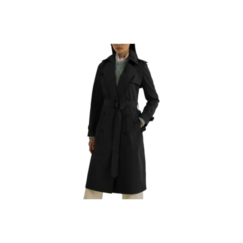 Polo Ralph Lauren Water-Repellent Belted Twill Trench Coat Trench Coat Women's Black-3