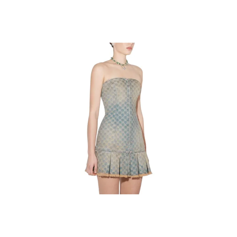 Misbhv Strapless Denim Mini Dress-2