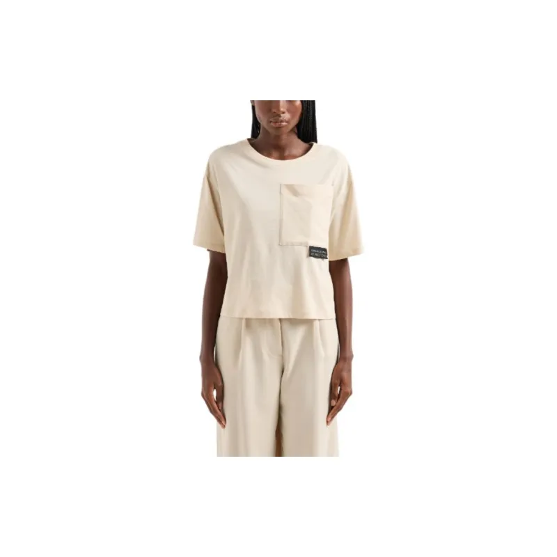 ARMANI EXCHANGE SS24 T Shirt Women's Apricot-2