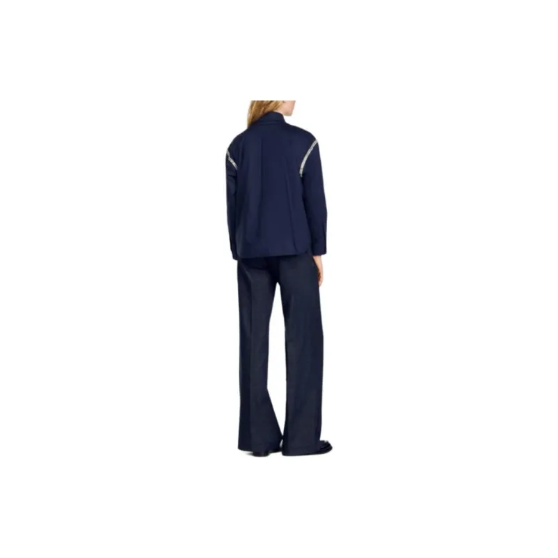 Sandro Rhinestoned Cotton Shirt-2