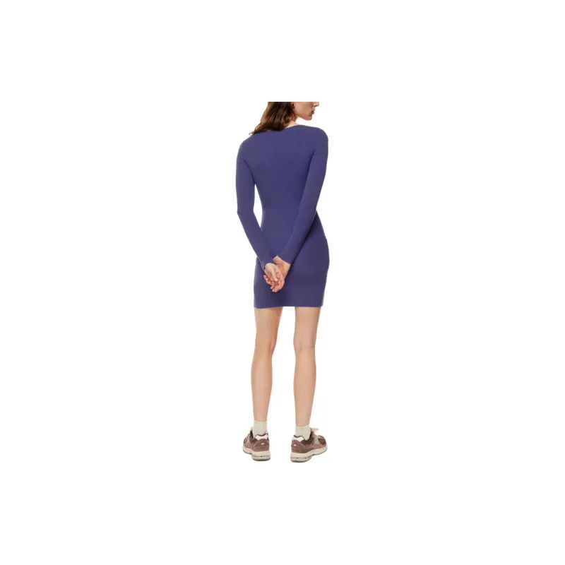 ARITZIA Wilfred Free Cut-Out Knit Longsleeve Mini Dress Long-Sleeved Dresses Women's Deep Violet-2