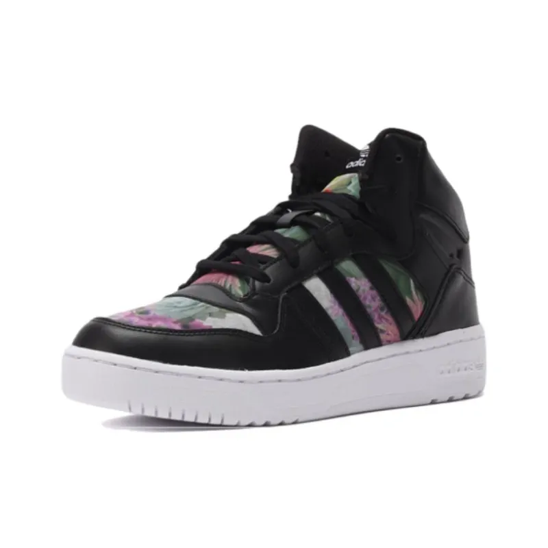 Adidas Originals Attitude Anti Slip Wear Resistant High Top Casual Shoes Women's Black-0