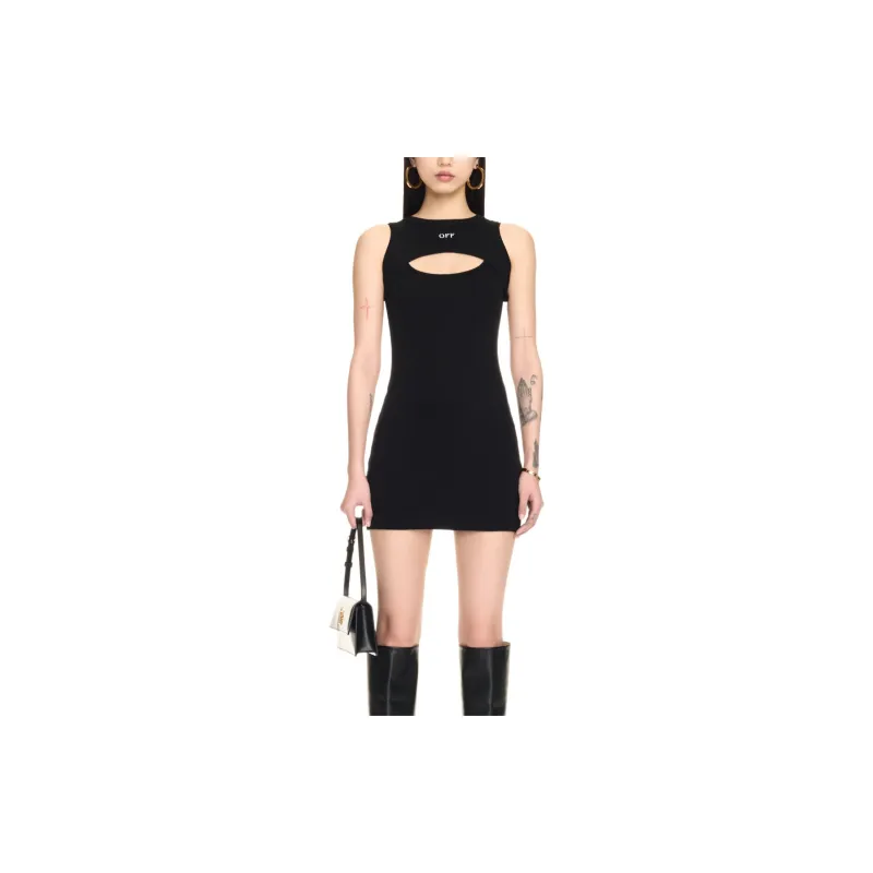 OFF WHITE Logo print Cut out Minidress-1