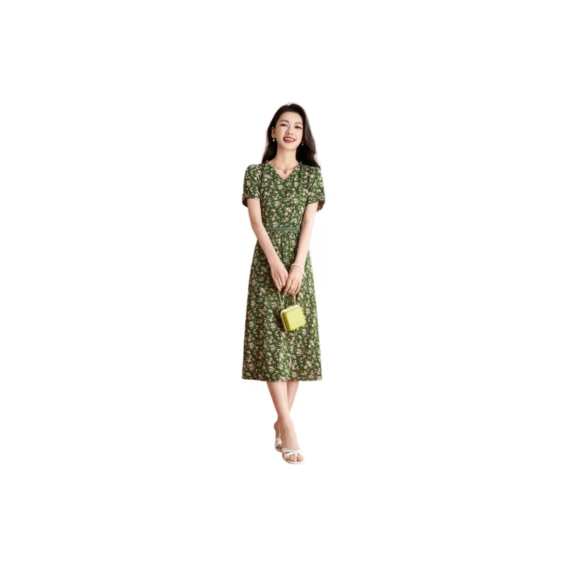 Mylan Short Sleeved Dresses Women's Green-1