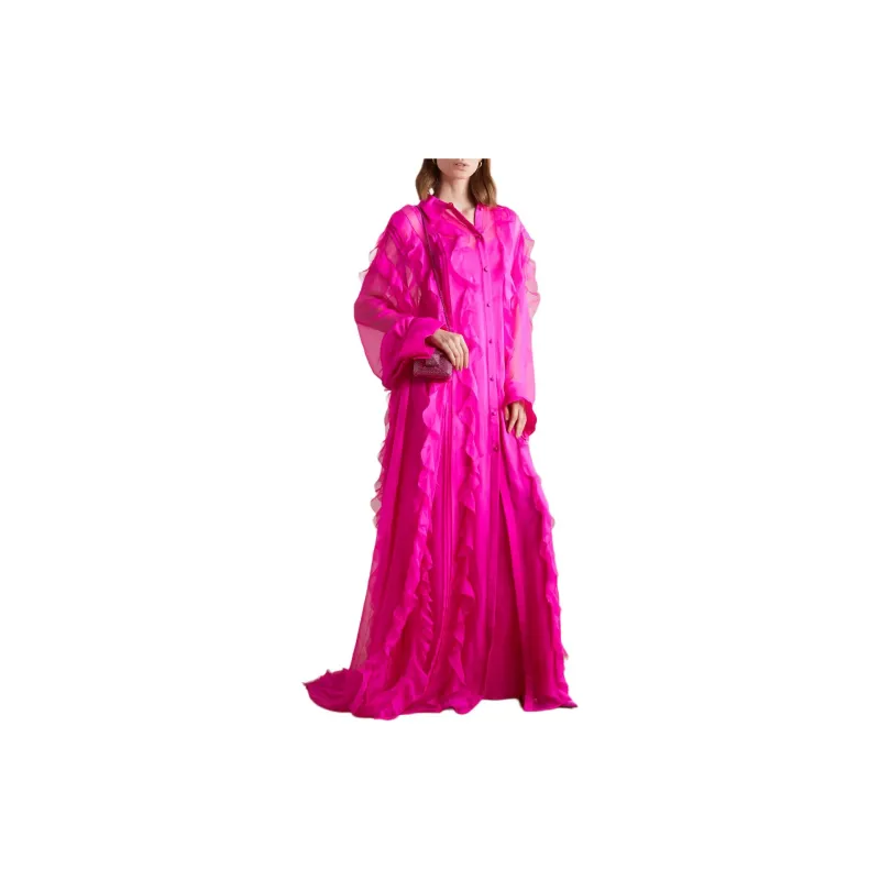 Valentino Long Sleeved Dress Women's Fuchsia-1