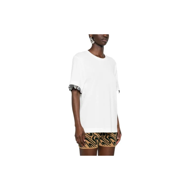 Paco Rabanne Paillette embellished Crepe T shirt-3