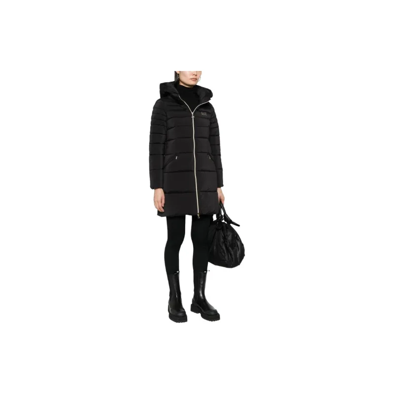 EMPORIO ARMANI Logo print Hooded Padded Coat-1