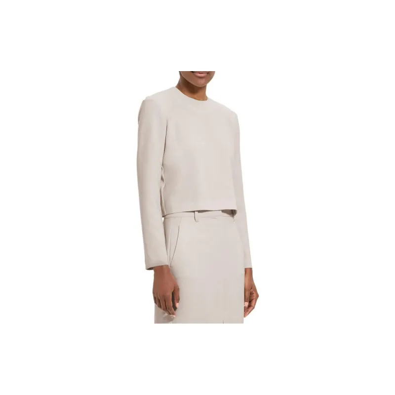 THEORY Zip up Cropped Blouse-1