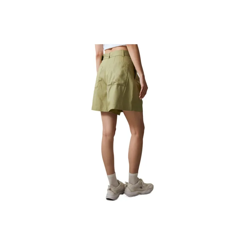 CALVIN KLEIN Casual Shorts Women's Thyme Green-3