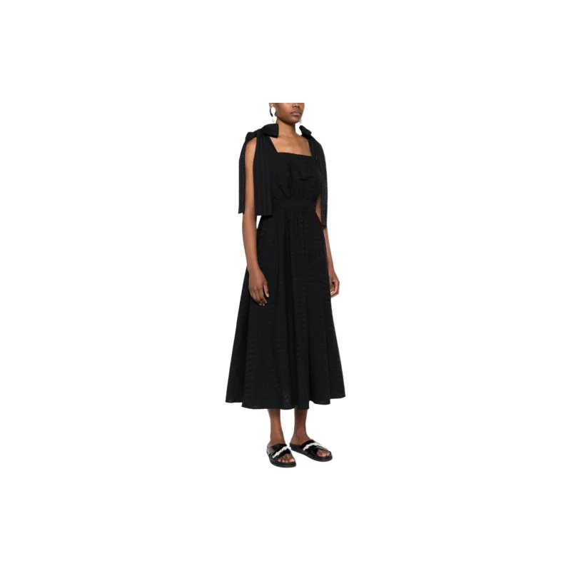 MSGM Bow Detailed Square Neck Dress-3
