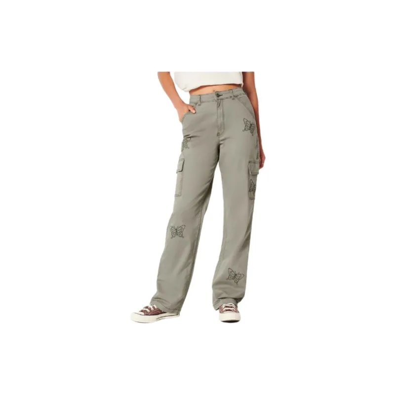 Hollister Casual Pants Women's Olive Green-3