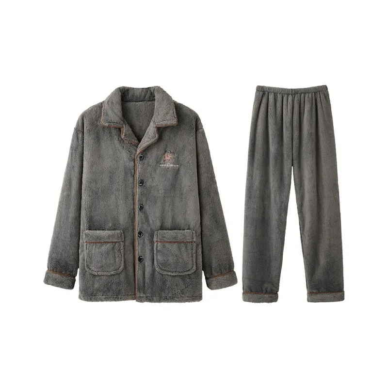 Lan Miao Pajama Set Men's Dark Gray-0