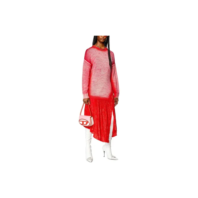 DIESEL Long Sleeved Dresses Women's Red-1