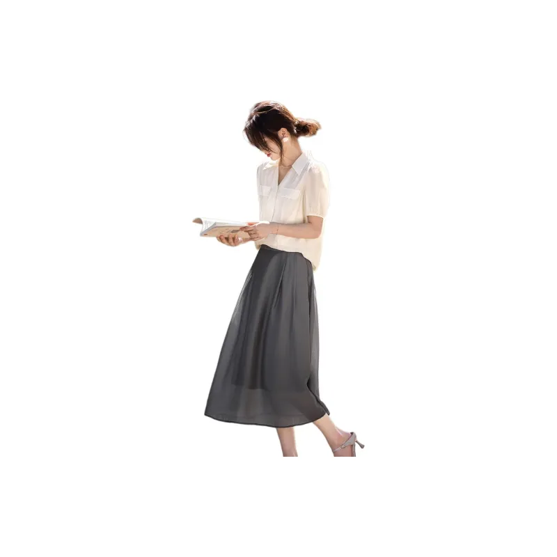 XWI Skirt Set Women's Ecru With Gray-2