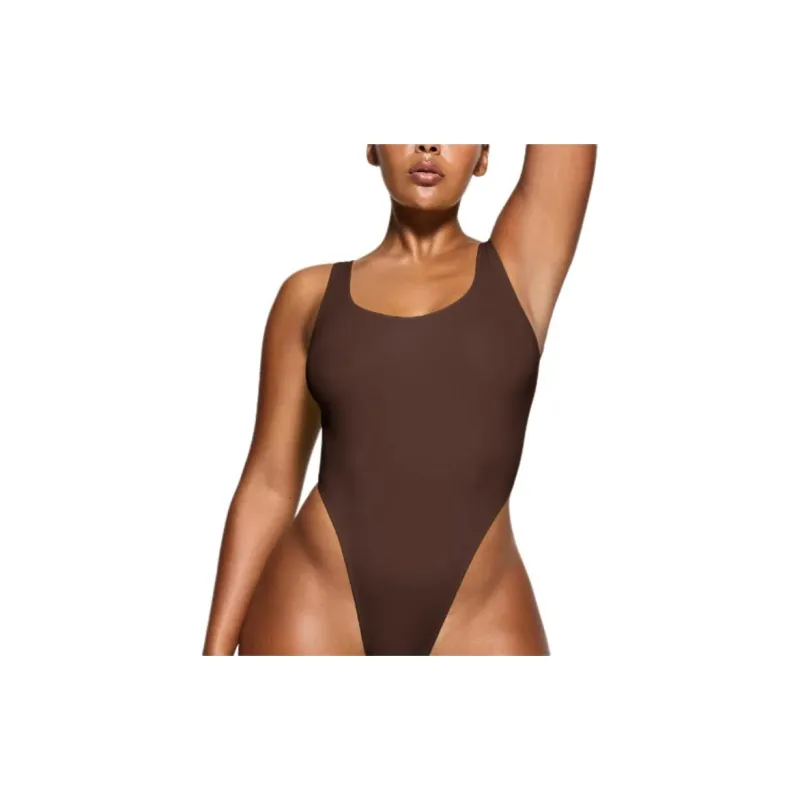 SKIMS FITS EVERYBODY HIGH CUT BODYSUIT Bodysuits Women's COCOA/Cocoa-1