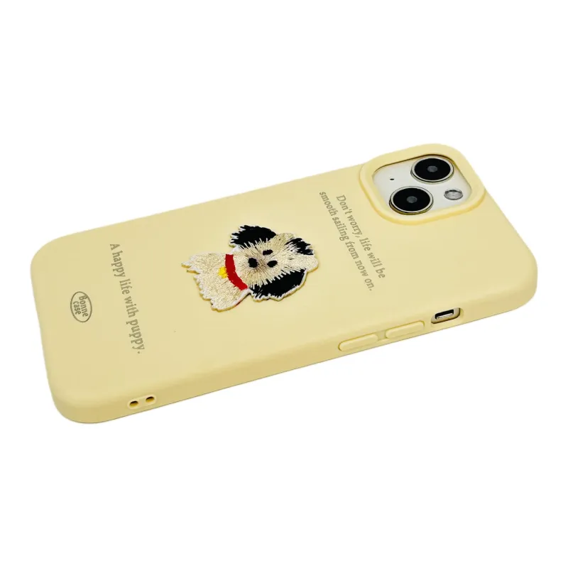 Wei Xin Silicone Material Custard Base Puppy Phone Cases Compatible With IPhone 16/15 Pro Max/Apple 13/14 Pro Max/12-3