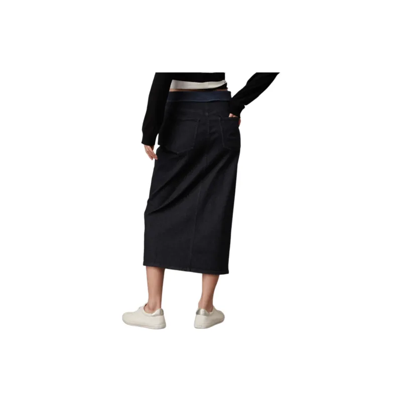 GAP Denim Long Skirt Women's Dark Blue-2
