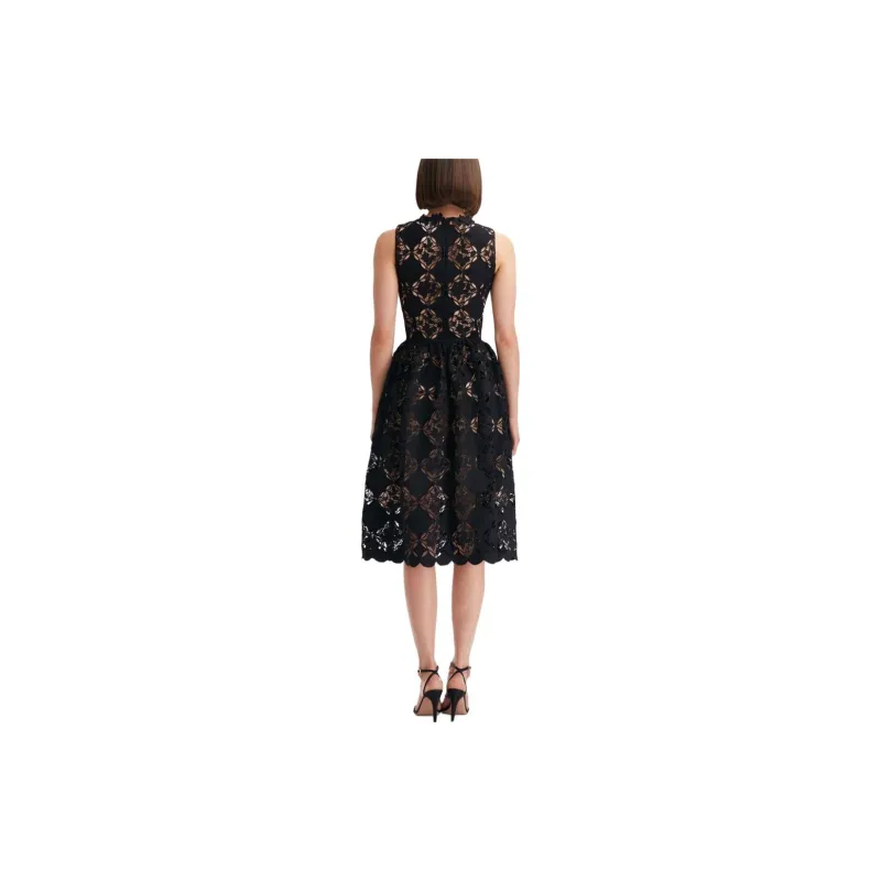OSCAR DE LA RENTA Gardenia Guipure-lace Midi Dress-2