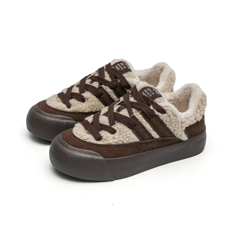 TUOPIN Warm Wear Resistant Lightweight Low Top Skateboard Shoes Women's-5
