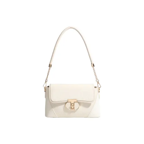 NOMK PU Baguette Bag Handbag Shoulder Bag Women's White/Pink