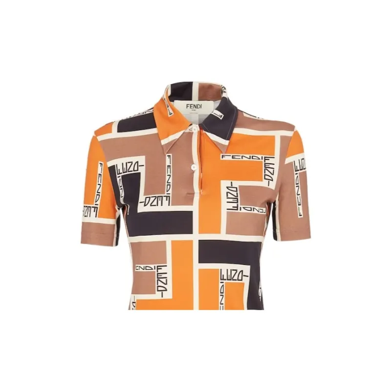 FENDI Ff Motif Short Sleeved Polo Shirt-4