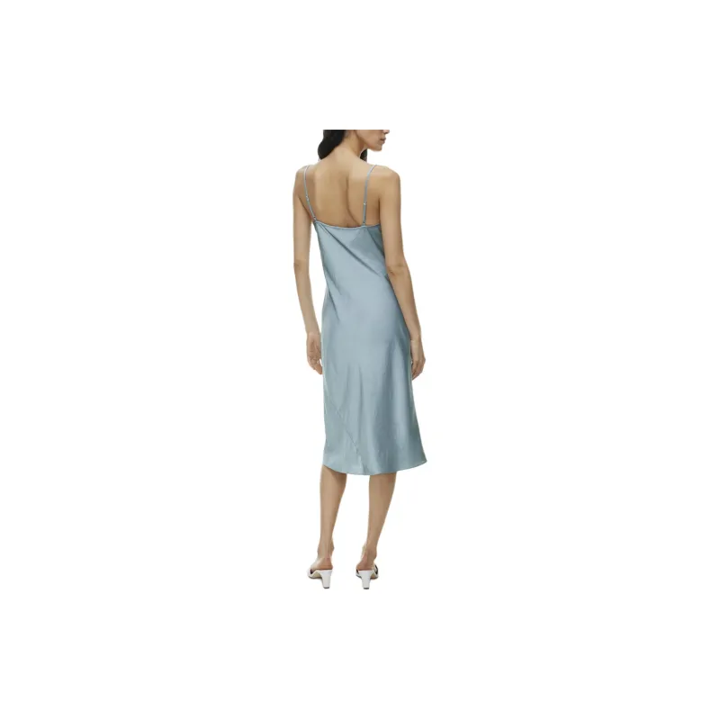 ARITZIA Wilfred Only Slip Satin Midi Dress Slip Dresses Women's Slab Blue/Board Blue-3
