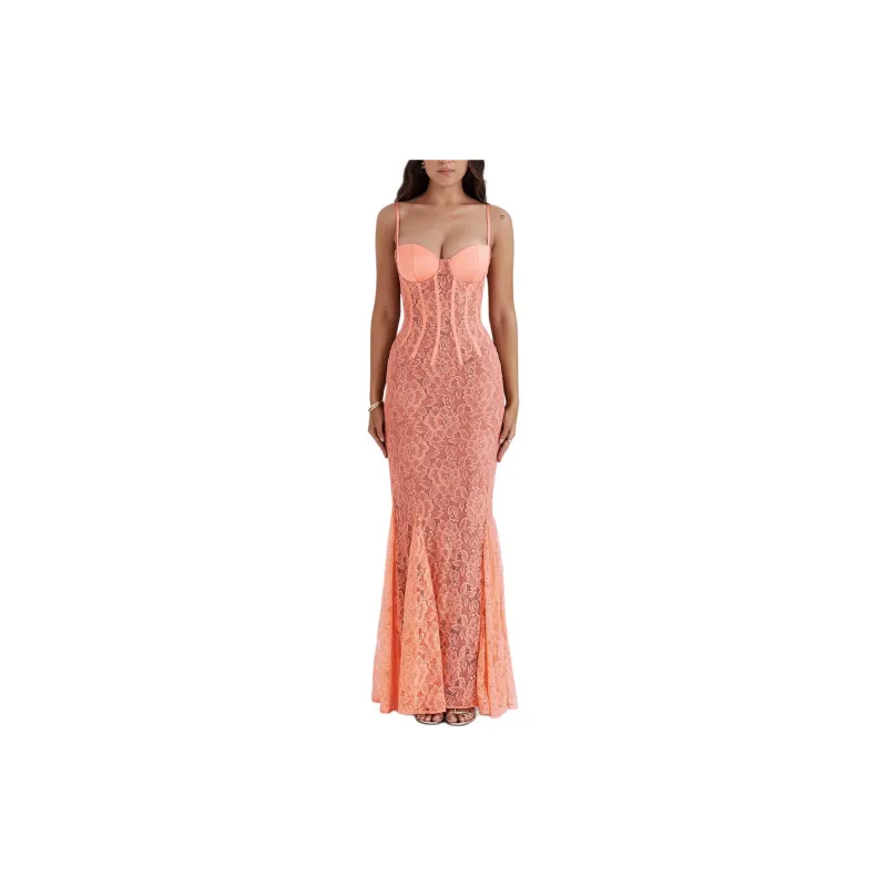 HOUSE OF CB CORDELIA Slip Dress Women's SORBET/Ice Cream Color-2