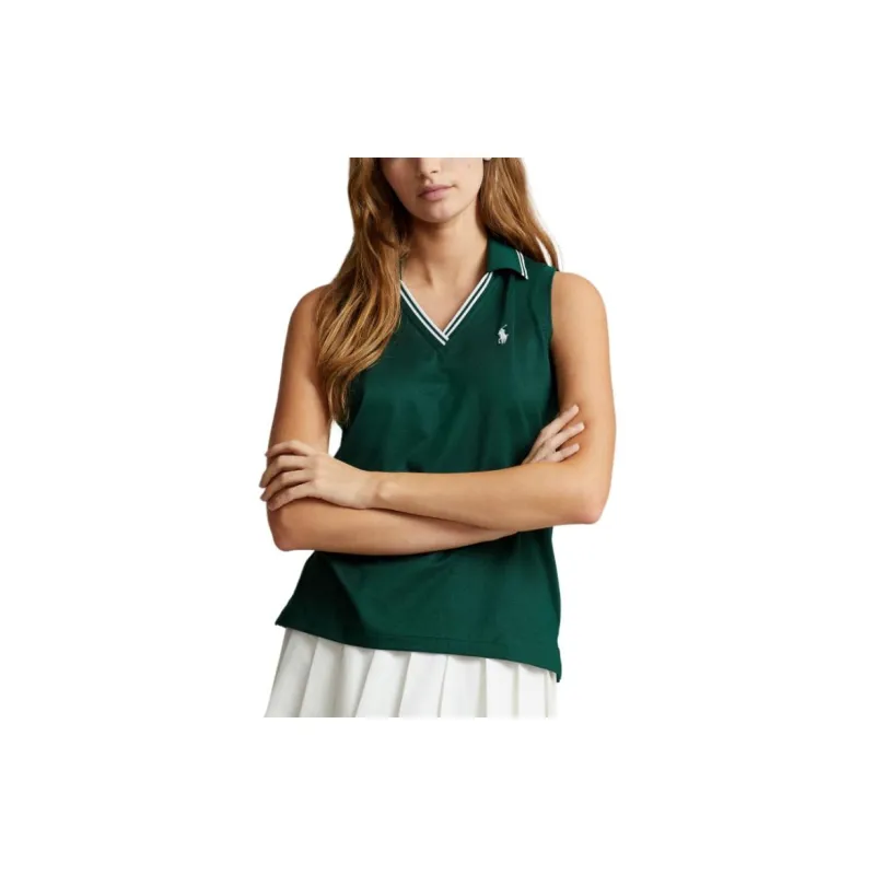 Polo Ralph Lauren Wimbledon Tennis Open Collection SS24 Polo Shirt Women's Moss Agate-2