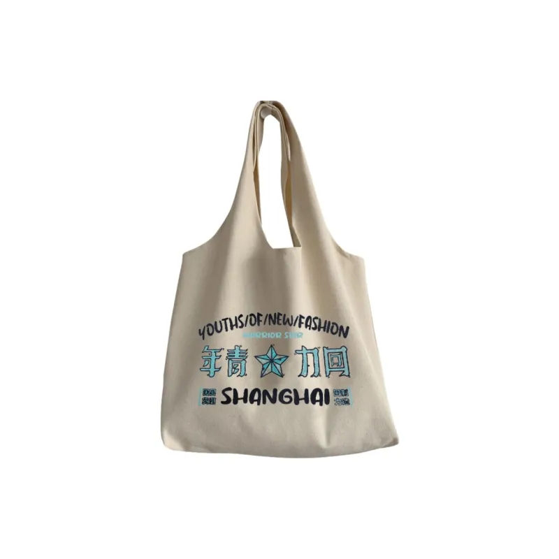 Warrior Canvas Canvas Bag Tote Bag Shopping Bag Shoulder Bag Regular Women's White-0