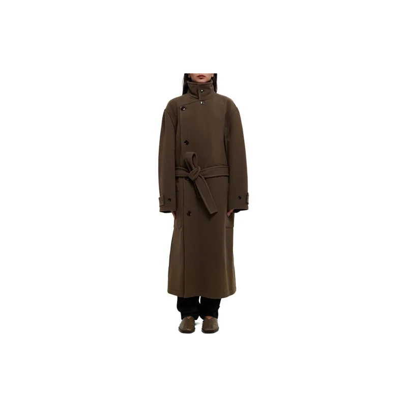 Lemaire Wrap Coat 'Dark Squirrel'-1