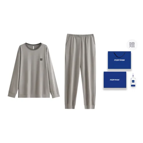 Floating Light Islands Pajama Set Gift Box Set Men's Light Gray