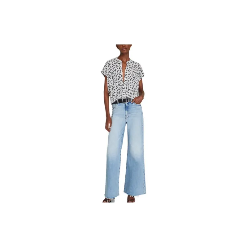 CLUB MONACO Shirt Women's Black And White Print-4