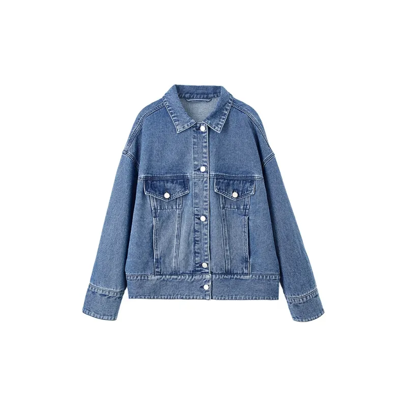 SENTUBILA Denim Jackets Women's Aquatic Blue-5