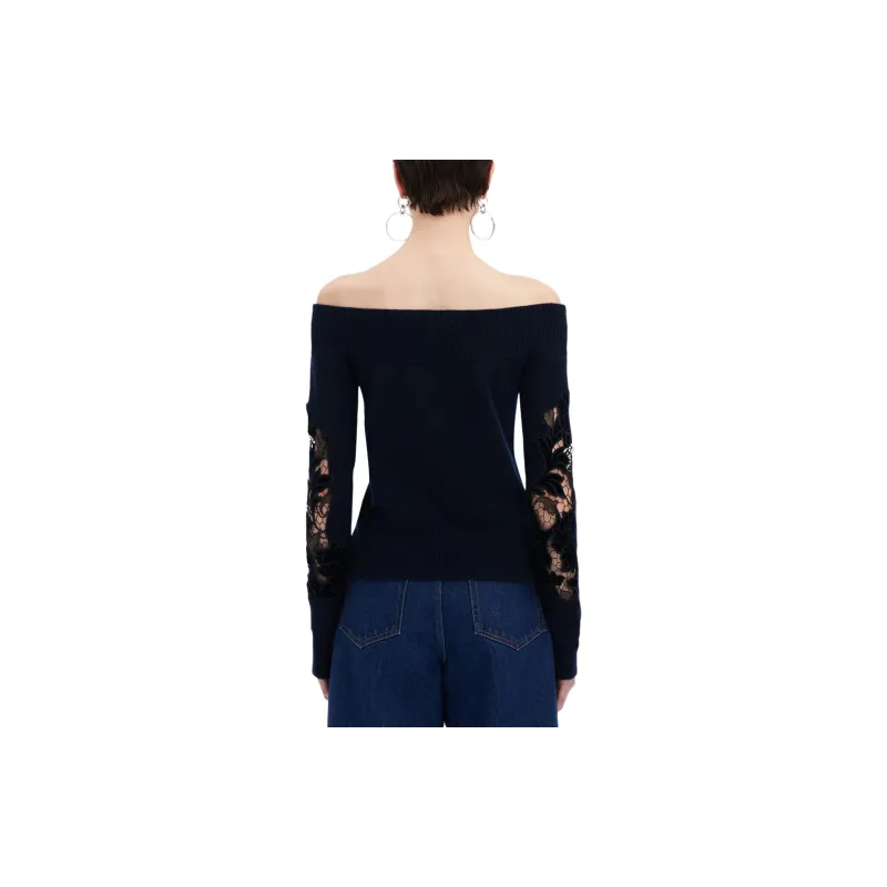 Oscar De La Renta Peony Velvet Guipure Jumper-2